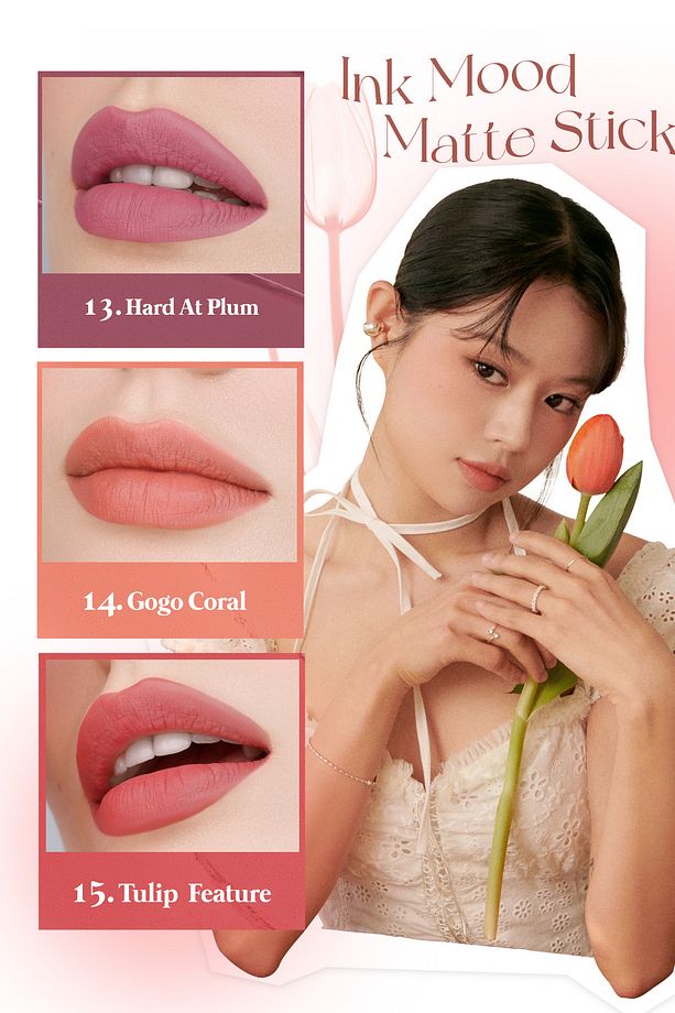 Mat Bitişli ve Uzun Süre Kalıcı Stick Ruj PERIPERA Ink Mood Matte Stick (13 Hard At Plum) - 6