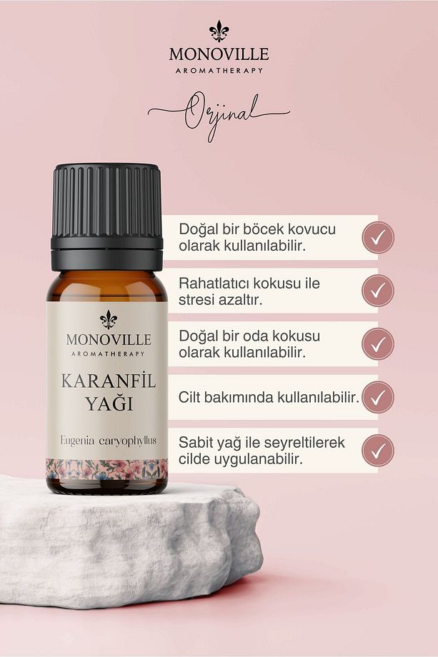 Nioli Yağı 10 ml, Karanfil Yağı 10 ml, Palmarosa Yağı 10 ml Akar Seti %100 Saf ve Doğal 3x10 ml - 4