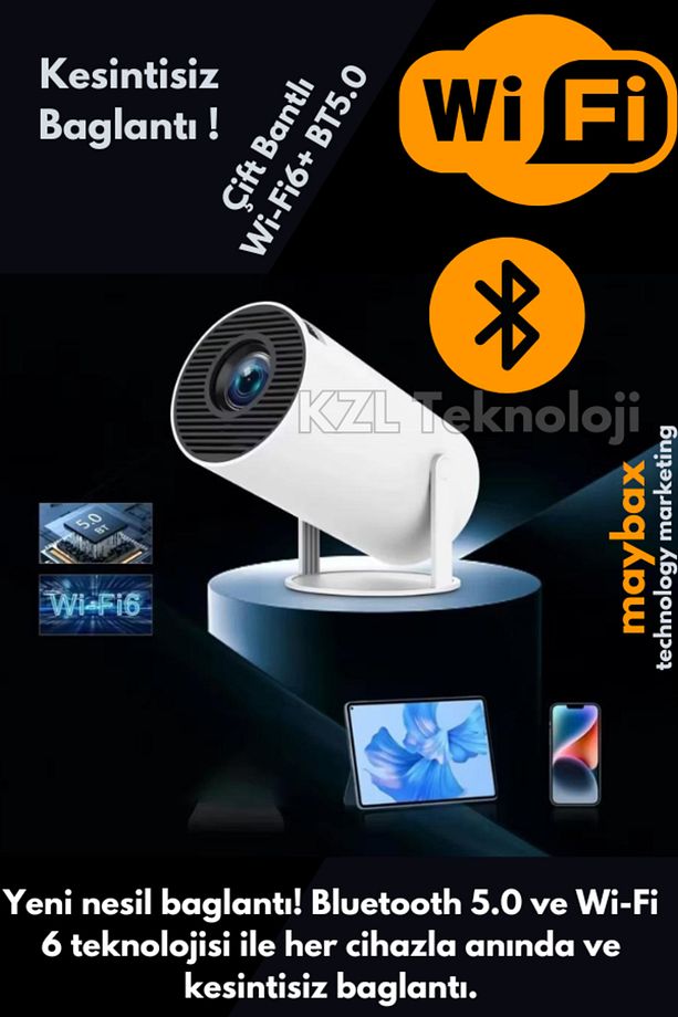 Taşınabilir Sinema Projeksiyon 720P  BT5.0 Wİ-Fİ6 Ekran Yansıtma 10.000 Oyun Kablosuz 2 Joystick - 9