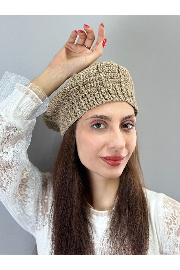 Hand Knitted Shiny Women's Graphics Beret