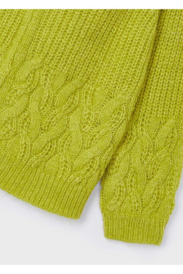 Kız Çocuk Pullover Örme Hırka Yeşil - 5