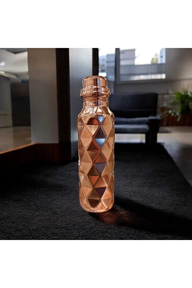 Bakır Su Matarası Bakır Matara Bakır Su Şişesi Bakır Şişe 550 ML Bakır Termus - 8