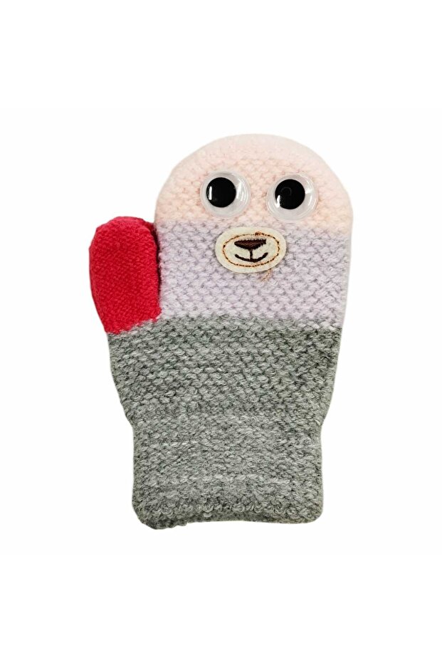 1-3 Yaş Bebe Örme Eldiven Kız - 2