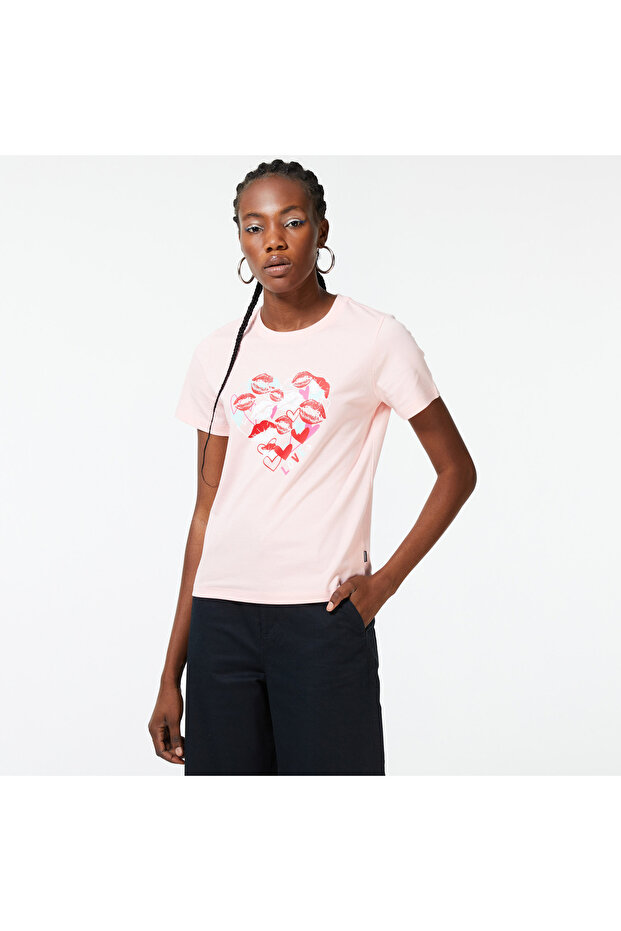 Valentine's Day Heart Women's Pink T-Shirt