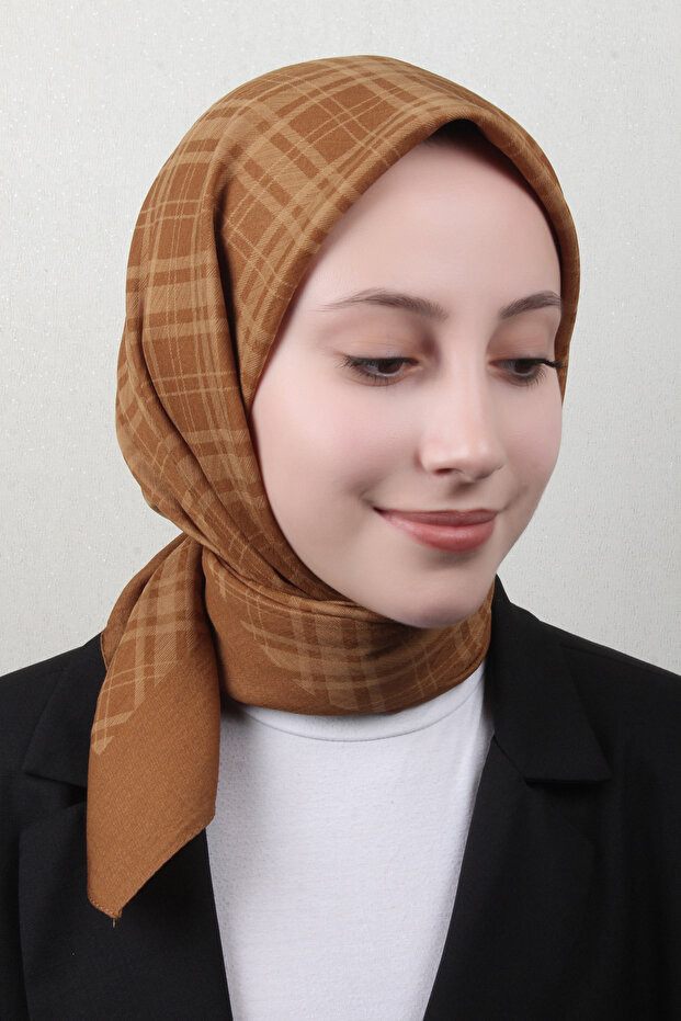 Ekose Eşarp 1040400-930 Karamel - 4