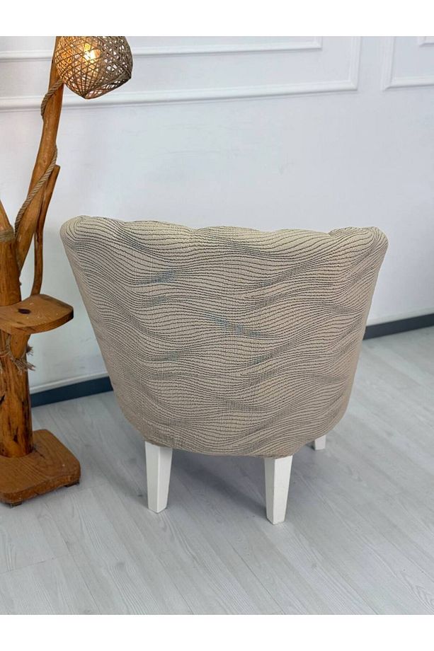 Krokan Kumaş Tekli Midye/Papatya Koltuk Kalıbı Koltuk Örtüsü - 2