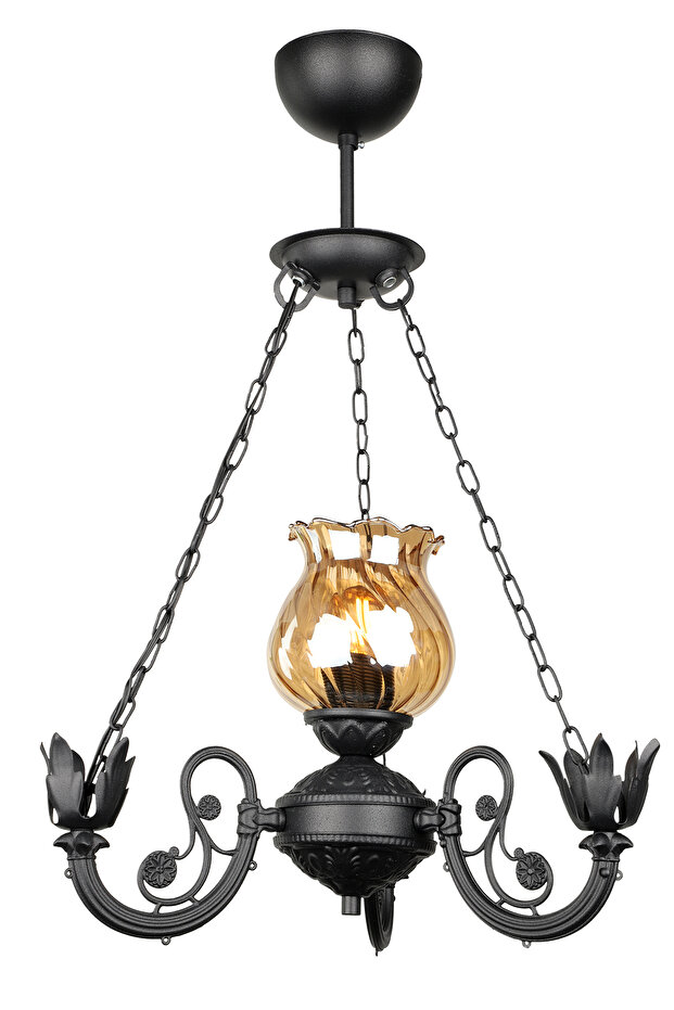 Buğlem Tekli Siyah Camlı Avize - 3