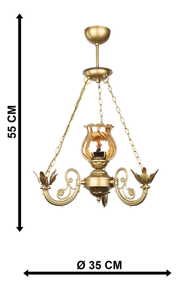 Buğlem Tekli Somon Camlı Avize - 5