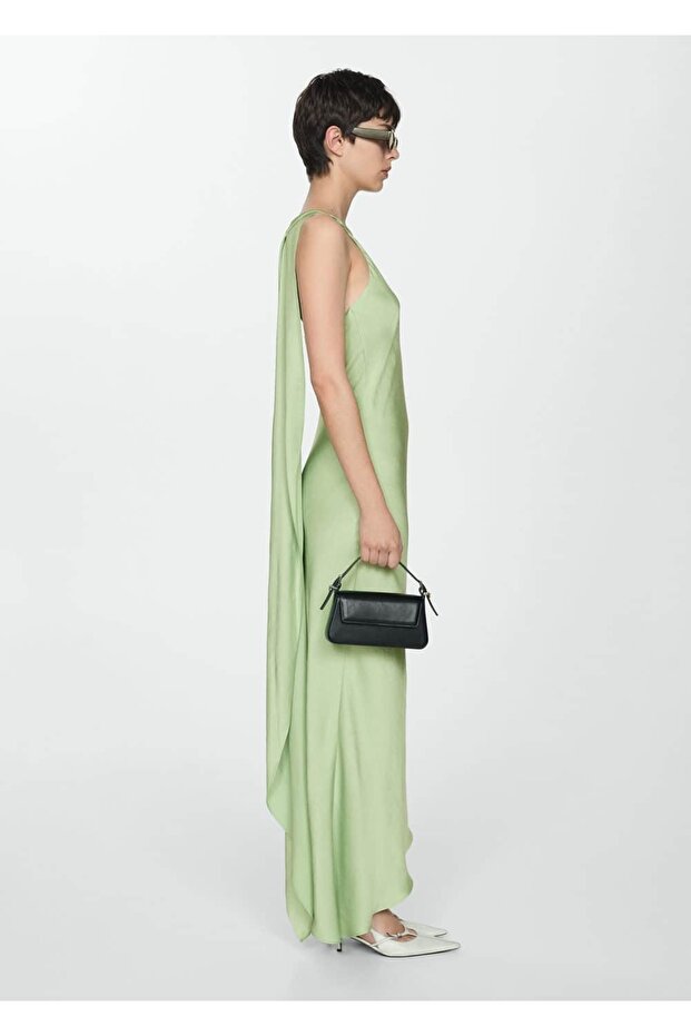 Askılı Asimetrik Elbise - 6