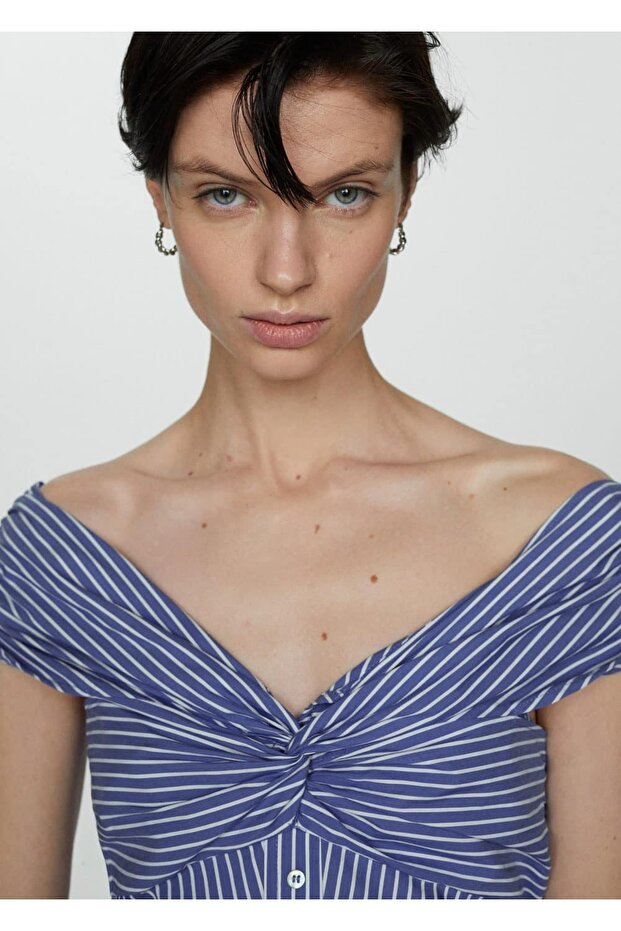 Rochie cu dungi pe umeri - 7