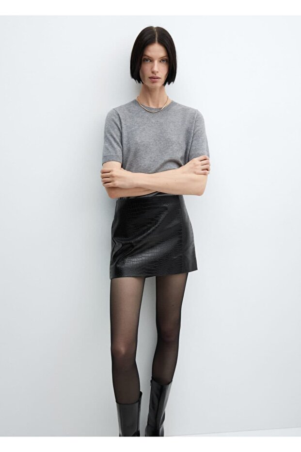 Hayvan Desenli Mini Etek - 6