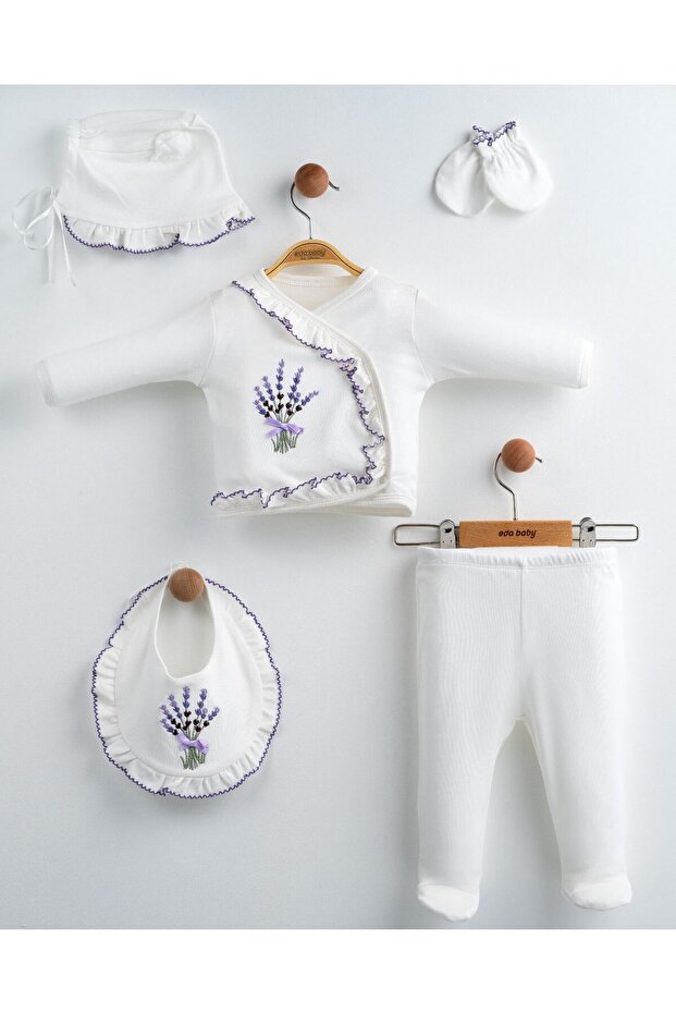 Lavender Patterned Set of 5 Hospital Release (Newborn)