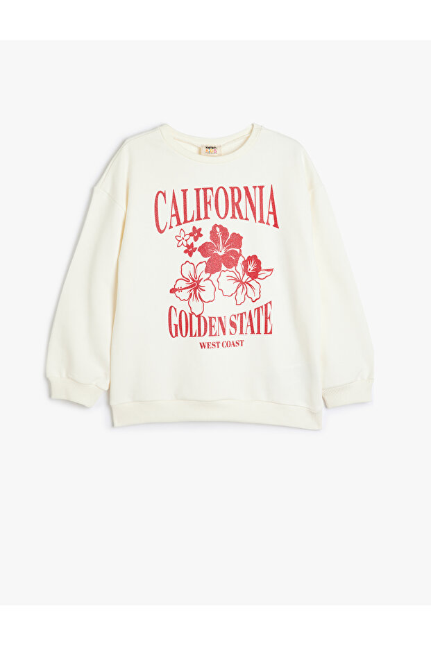 Printed Long Sleeve Crew Neck Sweatshirt