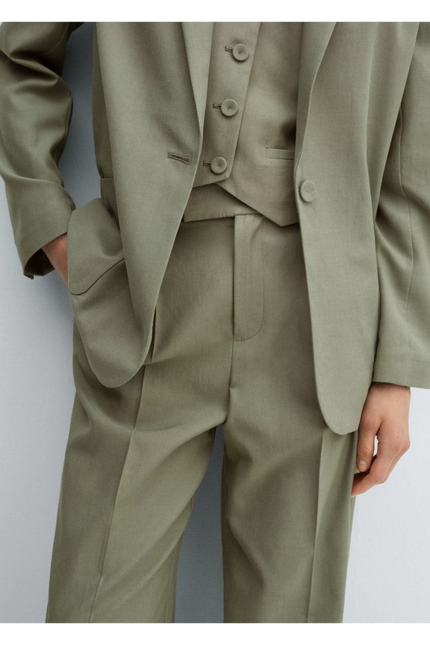 Pilili kumaş pantolonu - 6