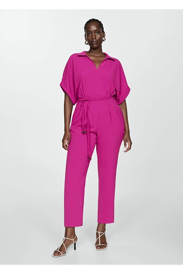 Langer Jumpsuit mit Bindedetail - 7