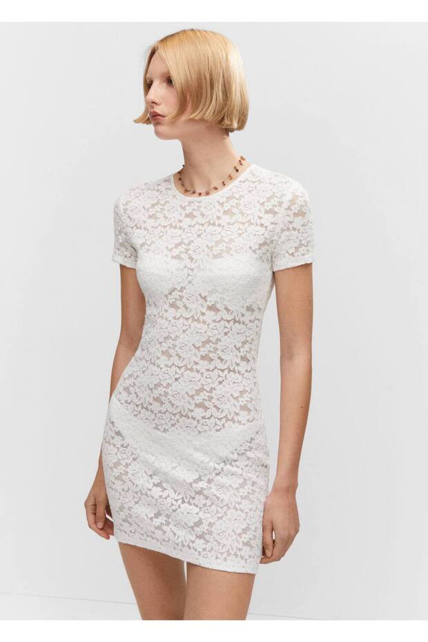 Güpür Mini Elbise - 1