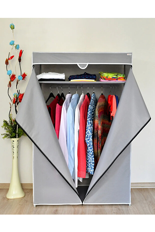 BASİC PORTATİF BEZ DOLAP - GRİ - 1