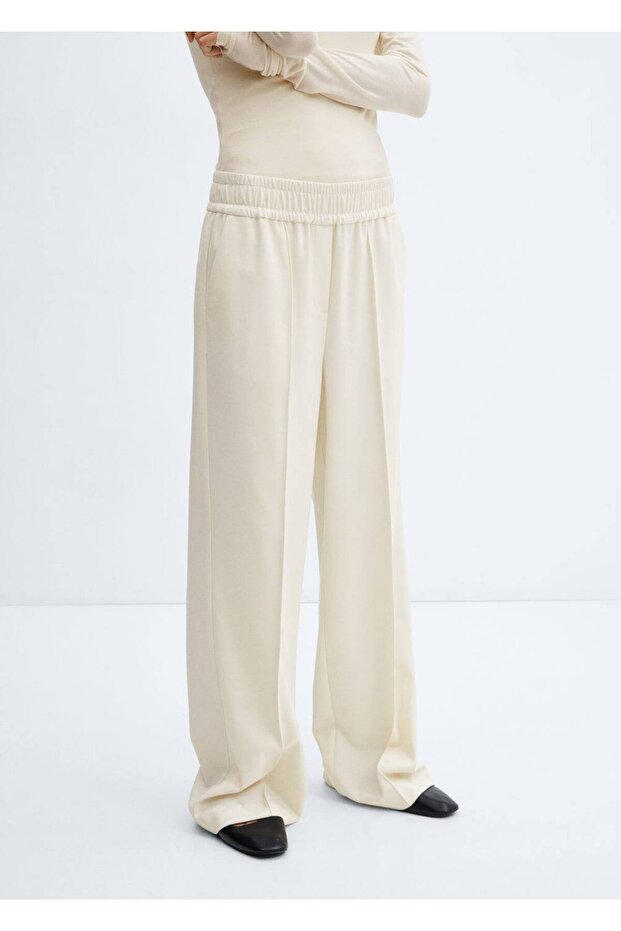 Elastik belli wideleg pantolon - 1