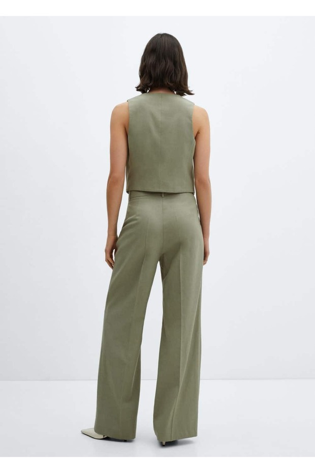 Pilili kumaş pantolonu - 4