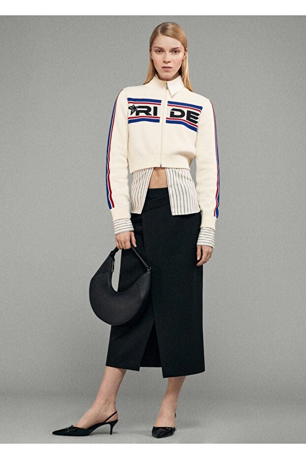 Fermuarlı kısa hırka - 7