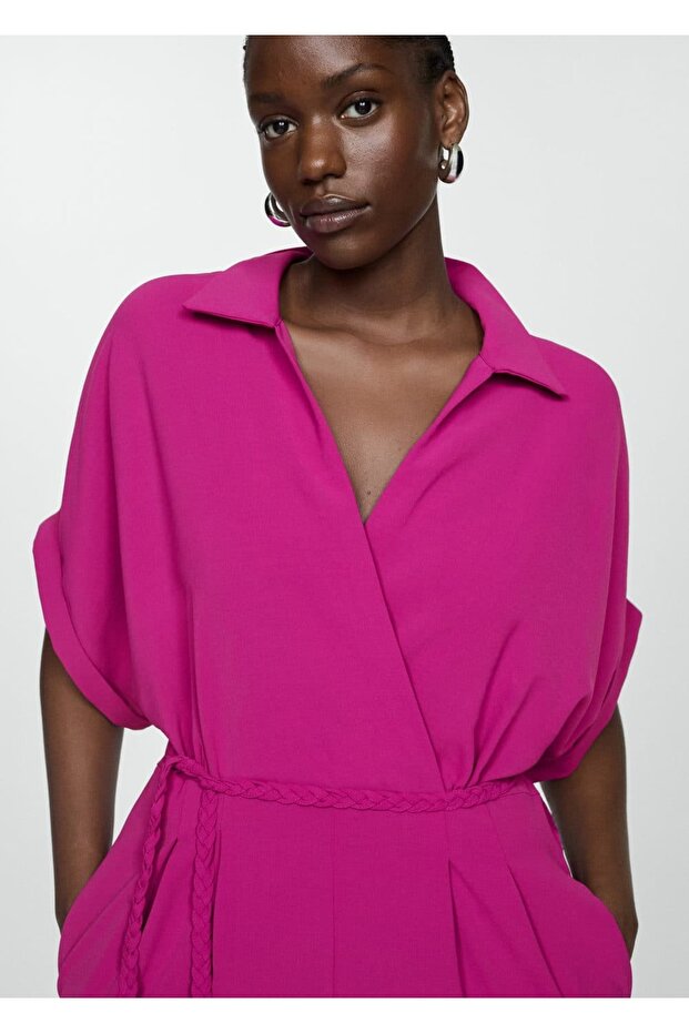 Bağ detaylı uzun tulum - 5