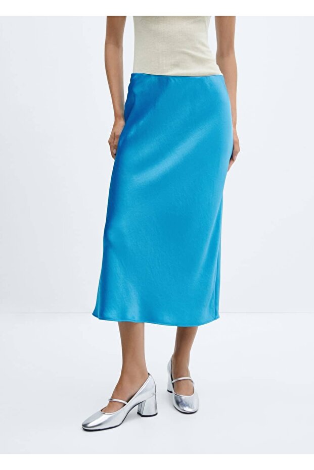 Saten midi etek - 1