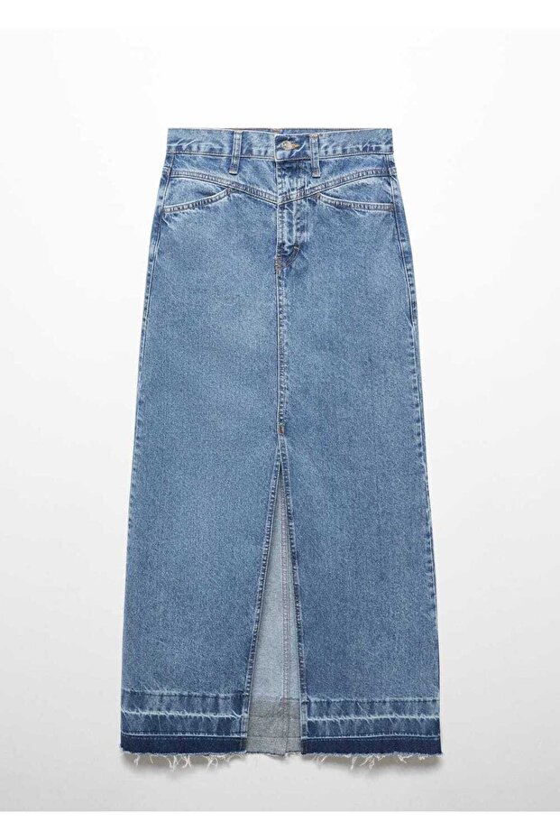 Uzun Denim Etek - 3