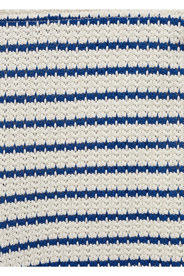 Çizgili kroşe pantolon - 5