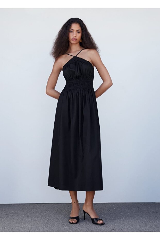 Büzgülü Halter Elbise - 2