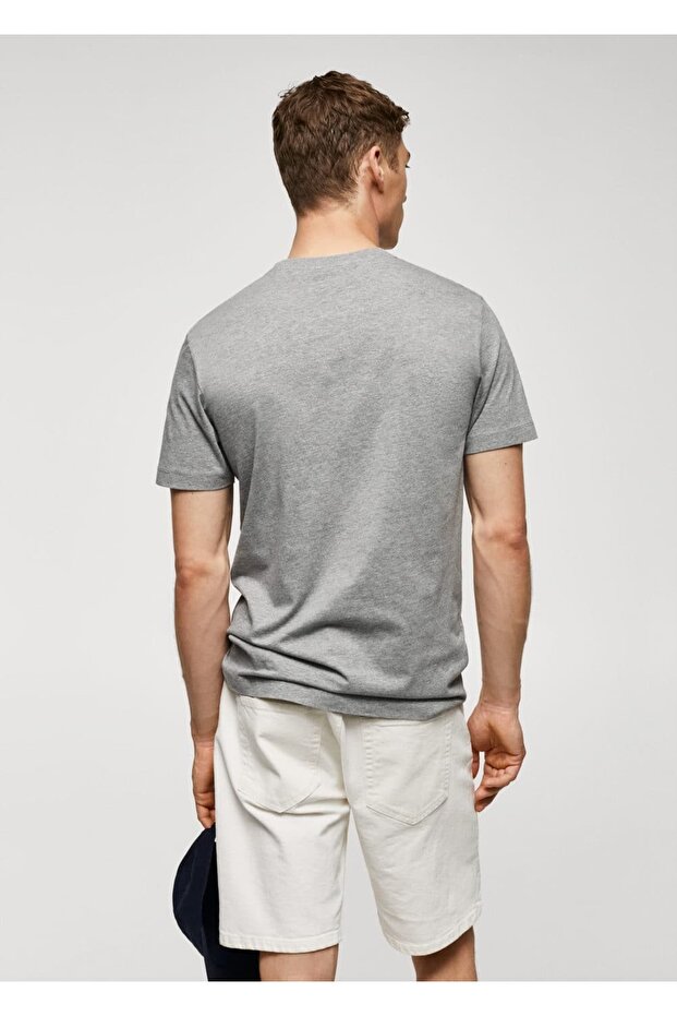 Basic Streç Pamuklu Tişört - 4