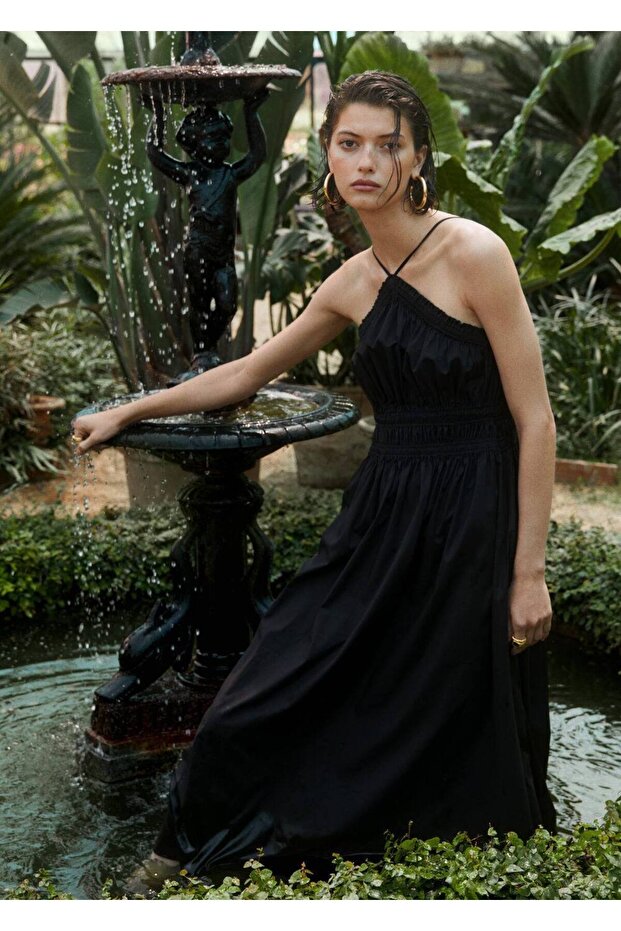 Büzgülü Halter Elbise - 8