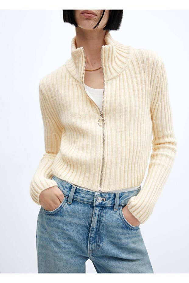 Fermuarlı kısa hırka - 5