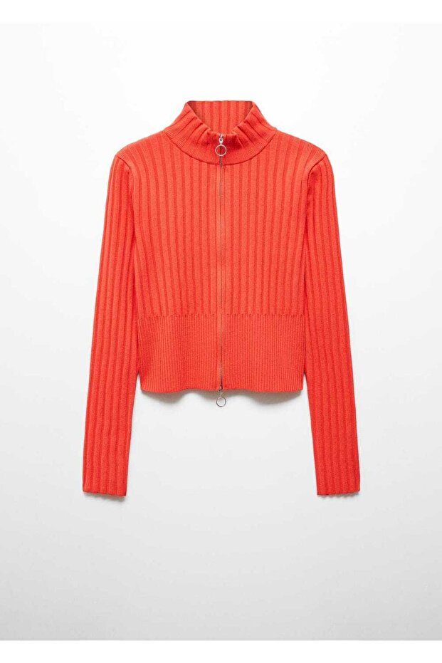 Cardigan scurt cu fermoar - 3