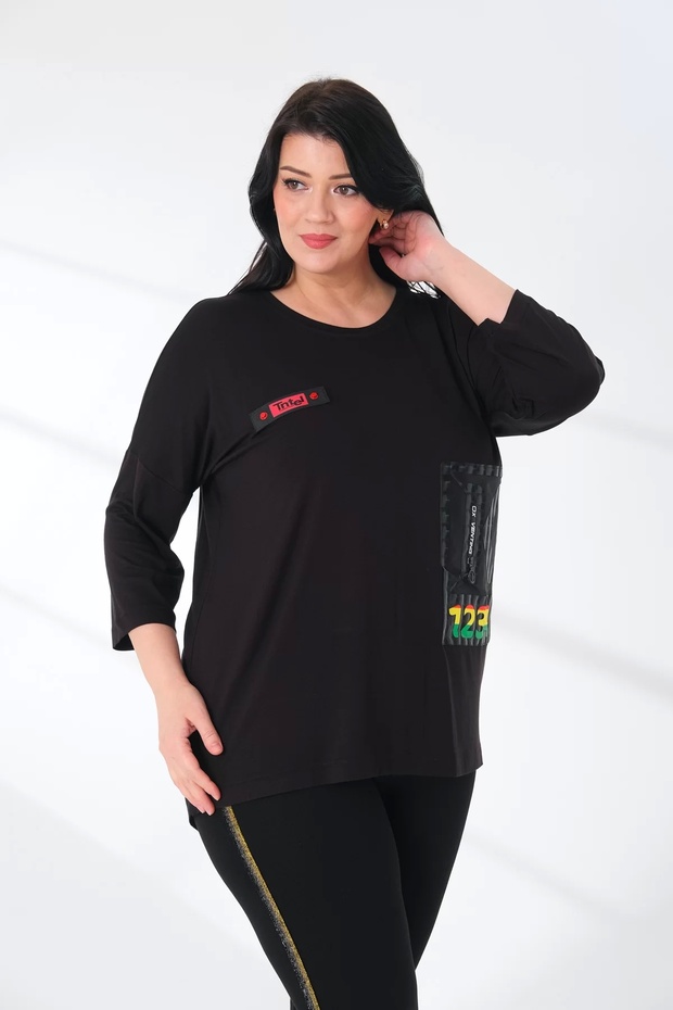 بلوزة نسائية مطبوعة مقاس كبير