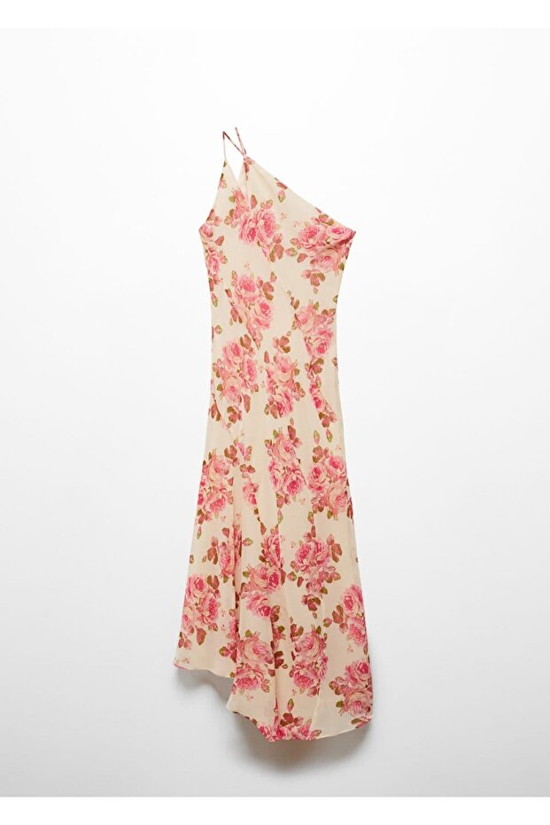 Çiçekli asimetrik elbise - 3