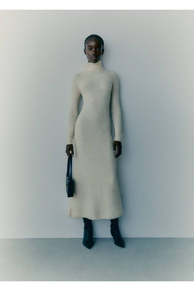 Balıkçı yaka triko elbise - 8