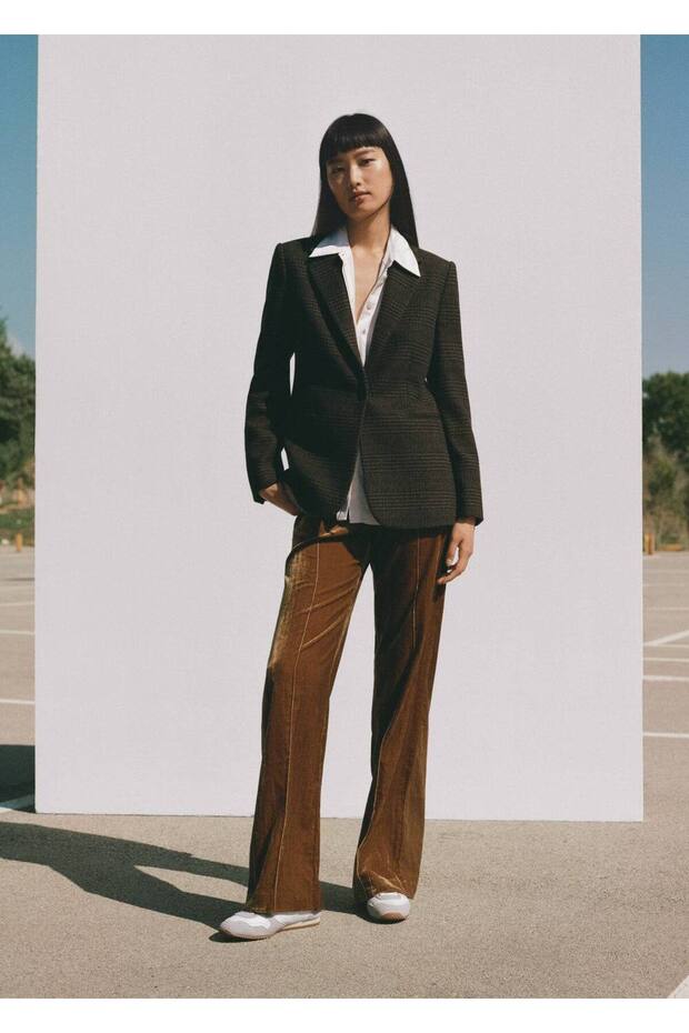 Dikişli Kadife Pantolon - 5