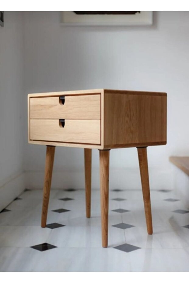 Çift Çekmeceli Ahşap Modern Komodin - 1
