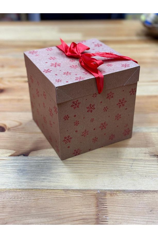 Yılbaşı desen hediye kutusu 15x15 ölçü 1 adet - 3