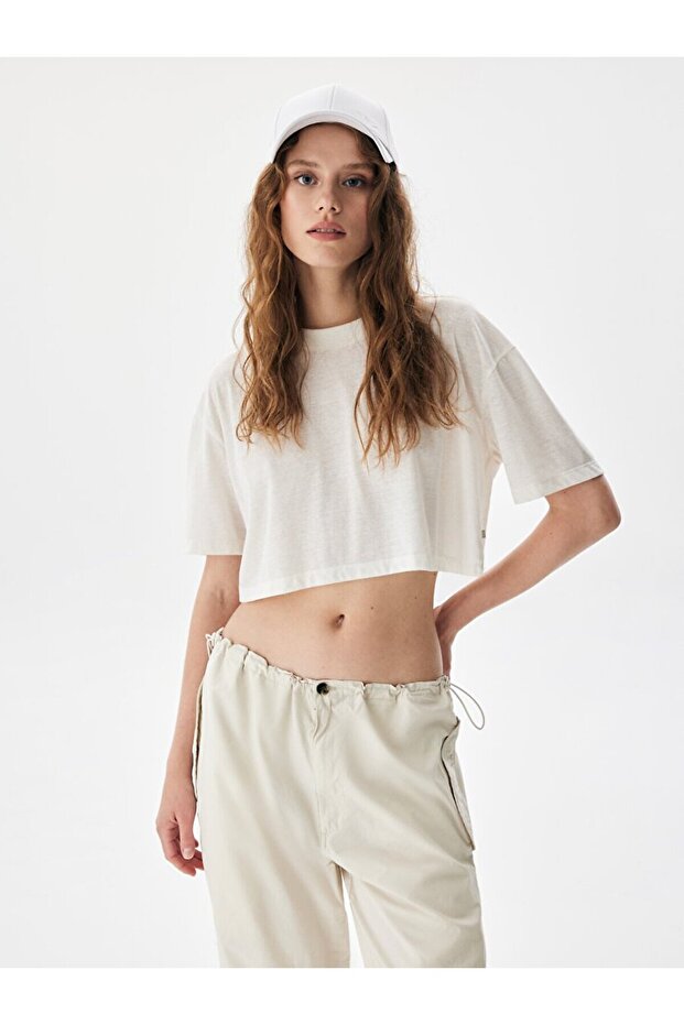 Kırcıllı Krem T-shırt - 3