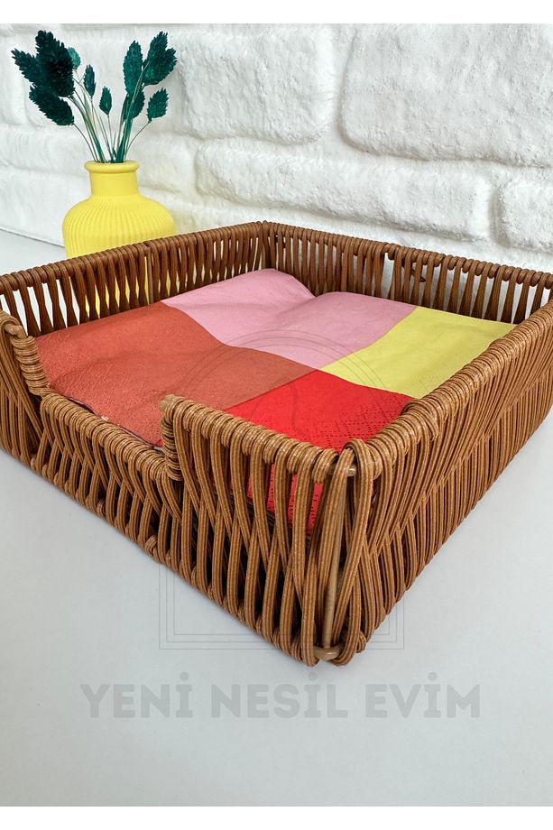 Hasır Rattan Peçetelik / Saklama Kutusu - 6