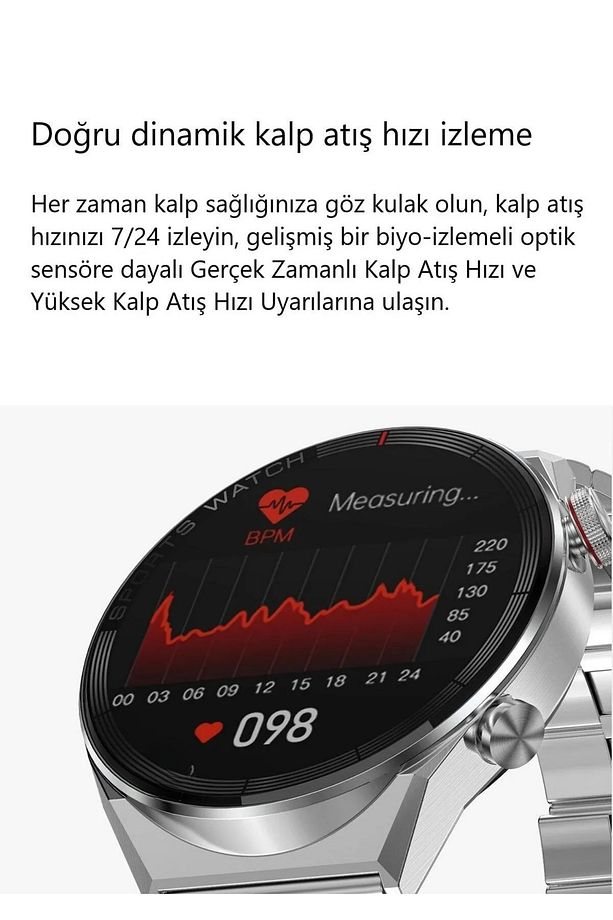 Yeni Smart Watch Ips Tam Hd Yuvarlak Ekran Dt3 Mate Siri Nfc Bluetooth Uyumlu Akıllı Saat 8-9 - 5
