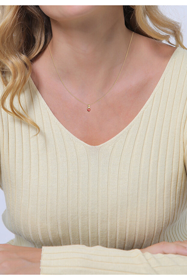 Náhrdelník dámský přívěsek srdce Love Bond červená s krystaly ve stříbře 925 pozlacené - 6