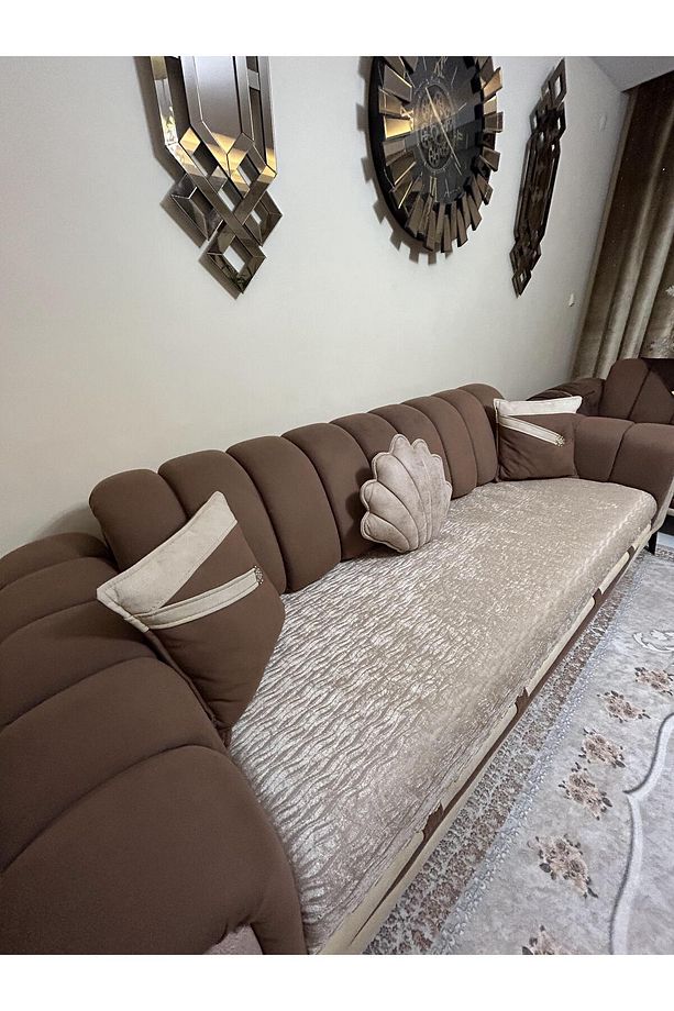 Süngerli Koltuk Örtüsü Yeni Modakapiçino Rengi 1 Adet 210*170 Cm - 2