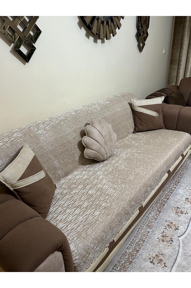 Süngerli Koltuk Örtüsü Yeni Modakapiçino Rengi 1 Adet 210*170 Cm - 8