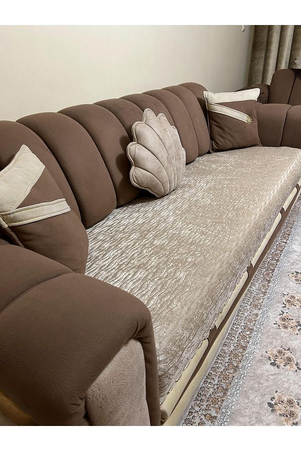 Süngerli Koltuk Örtüsü Yeni Modakapiçino Rengi 1 Adet 210*170 Cm - 1