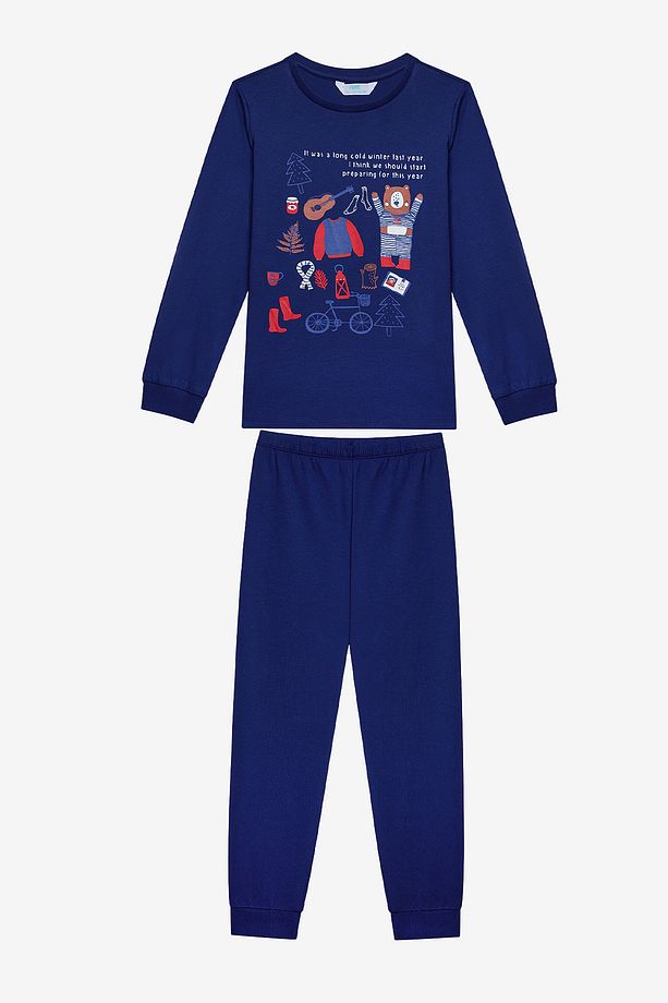 Erkek Çocuk Style 2li Lacivert Pijama Takımı - 2