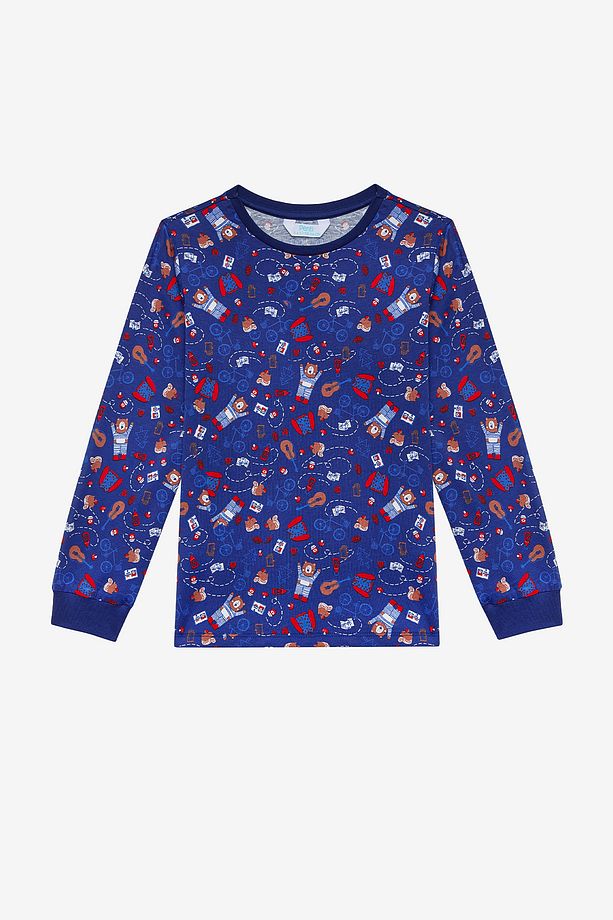 Erkek Çocuk Style 2li Lacivert Pijama Takımı - 6