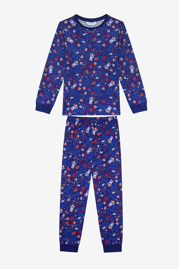 Erkek Çocuk Style 2li Lacivert Pijama Takımı - 5