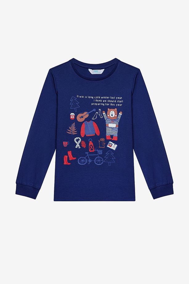 Erkek Çocuk Style 2li Lacivert Pijama Takımı - 3
